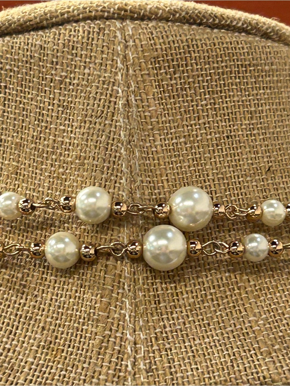 CHANEL? Long Faux Pearl Station Necklace in White and Gold - Picture 7 of 9